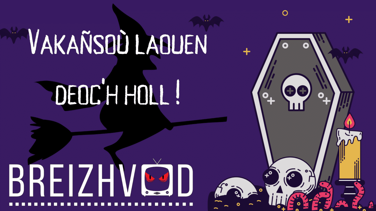 Violet, Orange and Yellow Fun Illustrative Fright Night Halloween Trivia Quiz Presentation